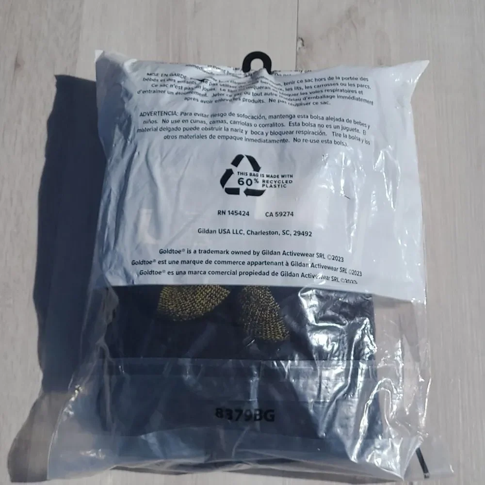 Gold Toe Harrington cotton crew socks 6 Pair Black Sizes 10-13 NWT‎ in packaging